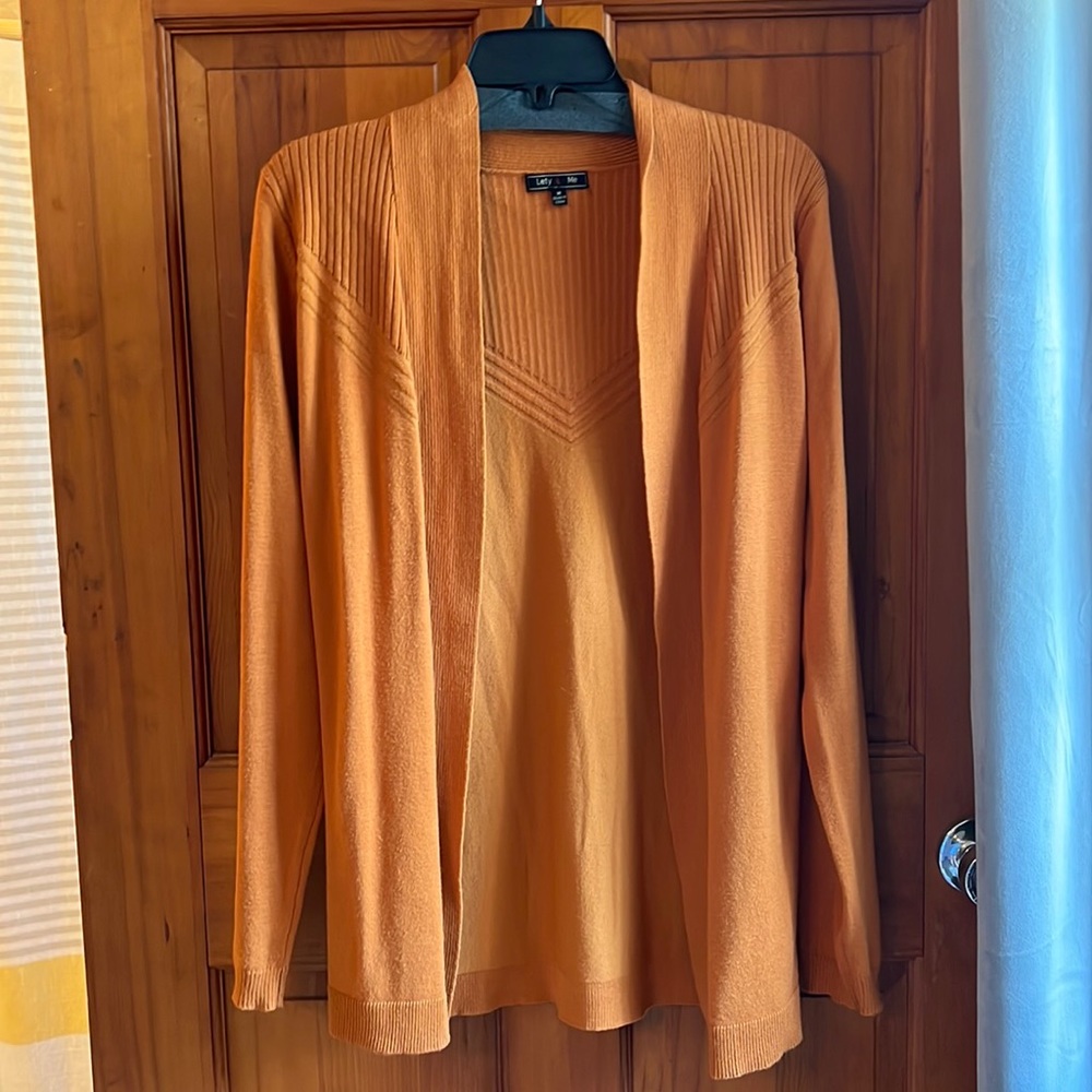 Lety & Me orange cardigan size medium